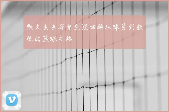 凯文麦克海尔生涯回顾从球员到教练的篮球之路